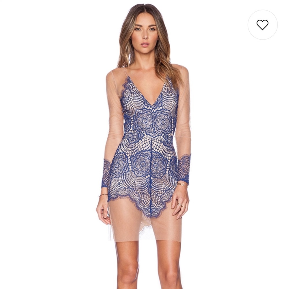 For Love and Lemons Antigua Mini Dress in Sapphire